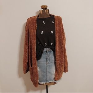 Rust/Burt Orange Chenille Cardigan